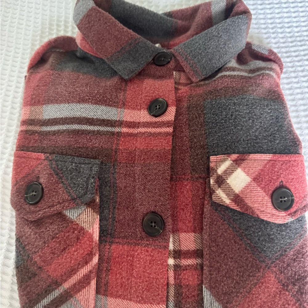 NaNa Kids Plaid Button Down Shirt in Red and Gray